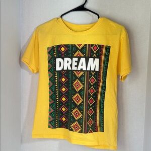 Vibes yellow short sleeve shirt dream spellout size small